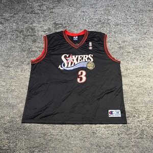 Allen Iverson Philadelphia 76ers Champion Jersey 48 XL Vintage NBA Basketball #3